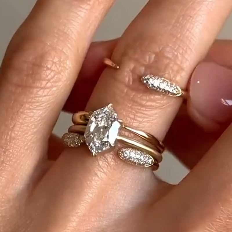 3.0ctw Open Shank Stacked Engagement Ring-JEWELBUYS