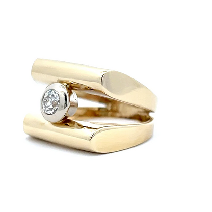 Unique 1ct Round Cut White Sapphire Cocktail Ring Women's Engagement Ring in Gold-JEWELBUYS