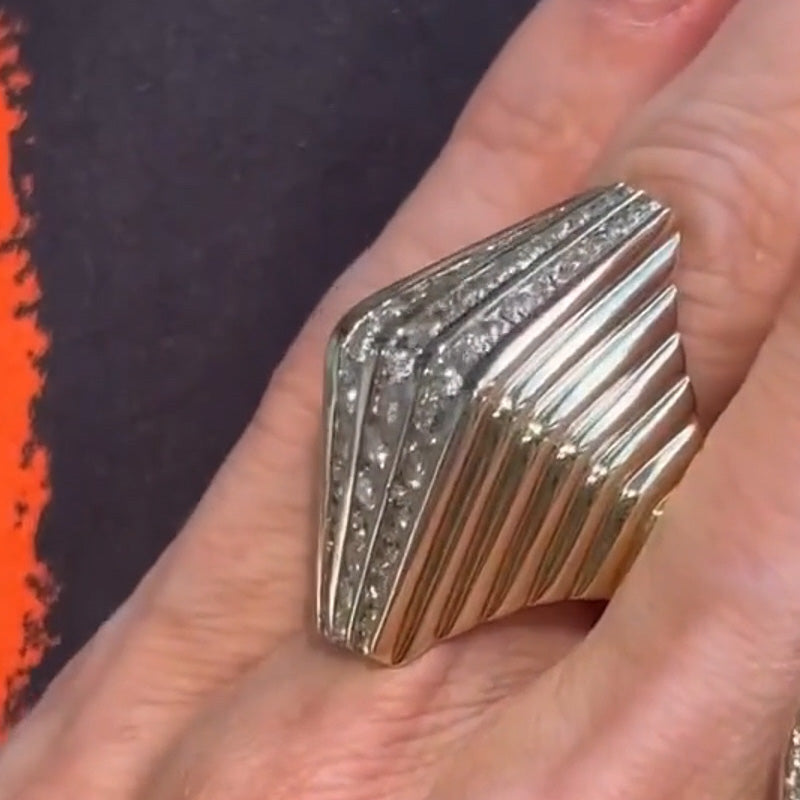 1.5ctw Architectural Sapphire Cocktail Ring-JEWELBUYS