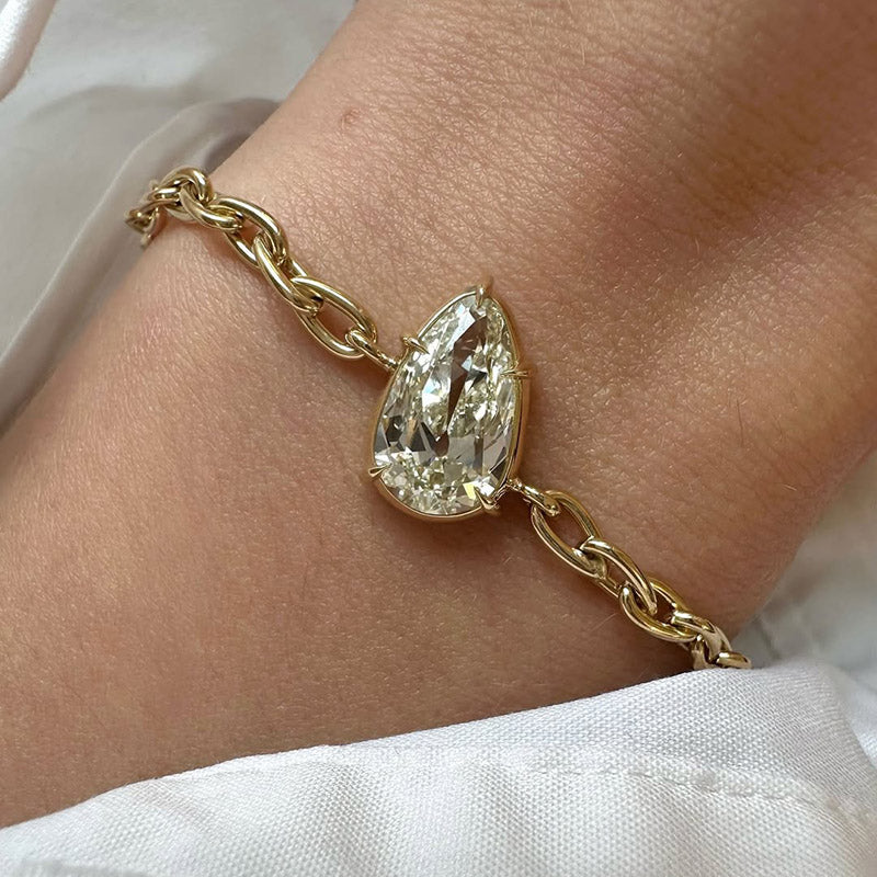 4Ct pear-shaped sapphire bracelet-JEWELBUYS