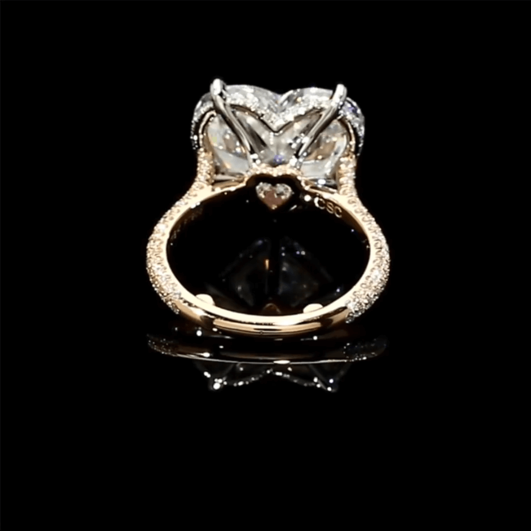 Remarkable 8.05ct Heart Cut White Sapphire Women's Engagement Ring in Rose Gold-JEWELBUYS