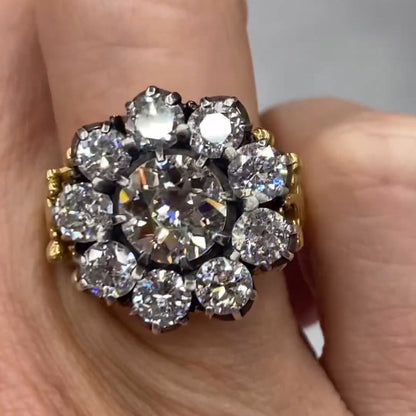 4ctw Round Cut White Sapphire Ring -JEWELBUYS