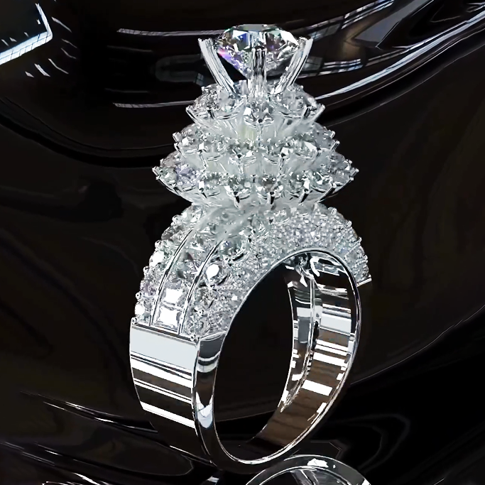 Deluxe 15 ctw White Sapphire Round Cut Engagement Ring - JEWELBUYS