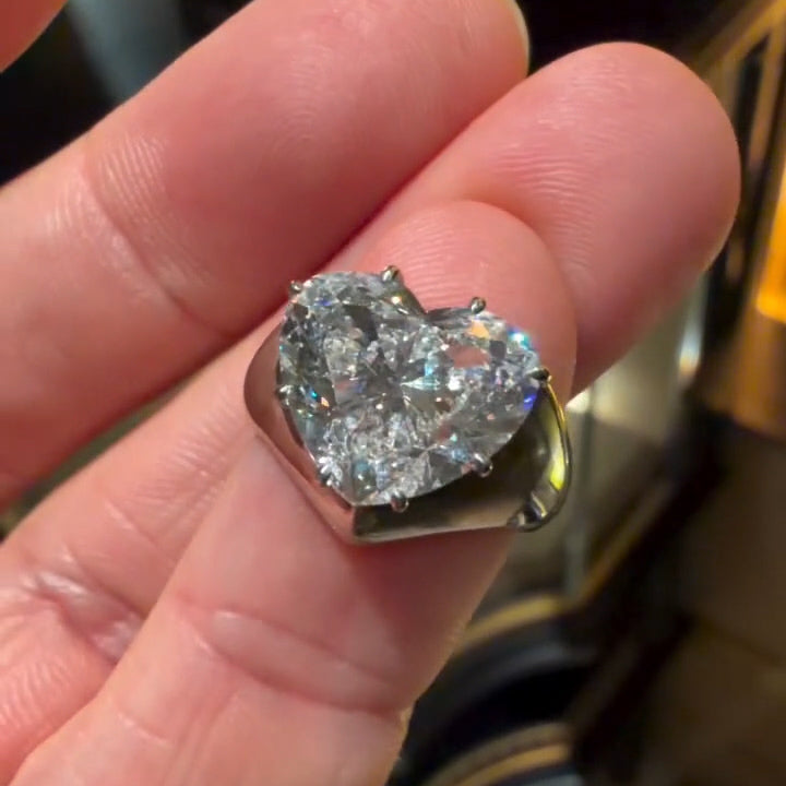 6.0Ct heart-shaped white sapphire engagement ring- JEWELBUYS