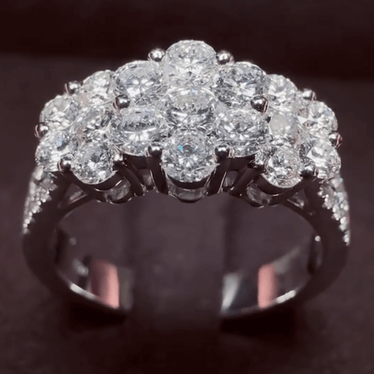 2.5ct Round Cut White Sapphire Engagement Ring-JEWELBUYS