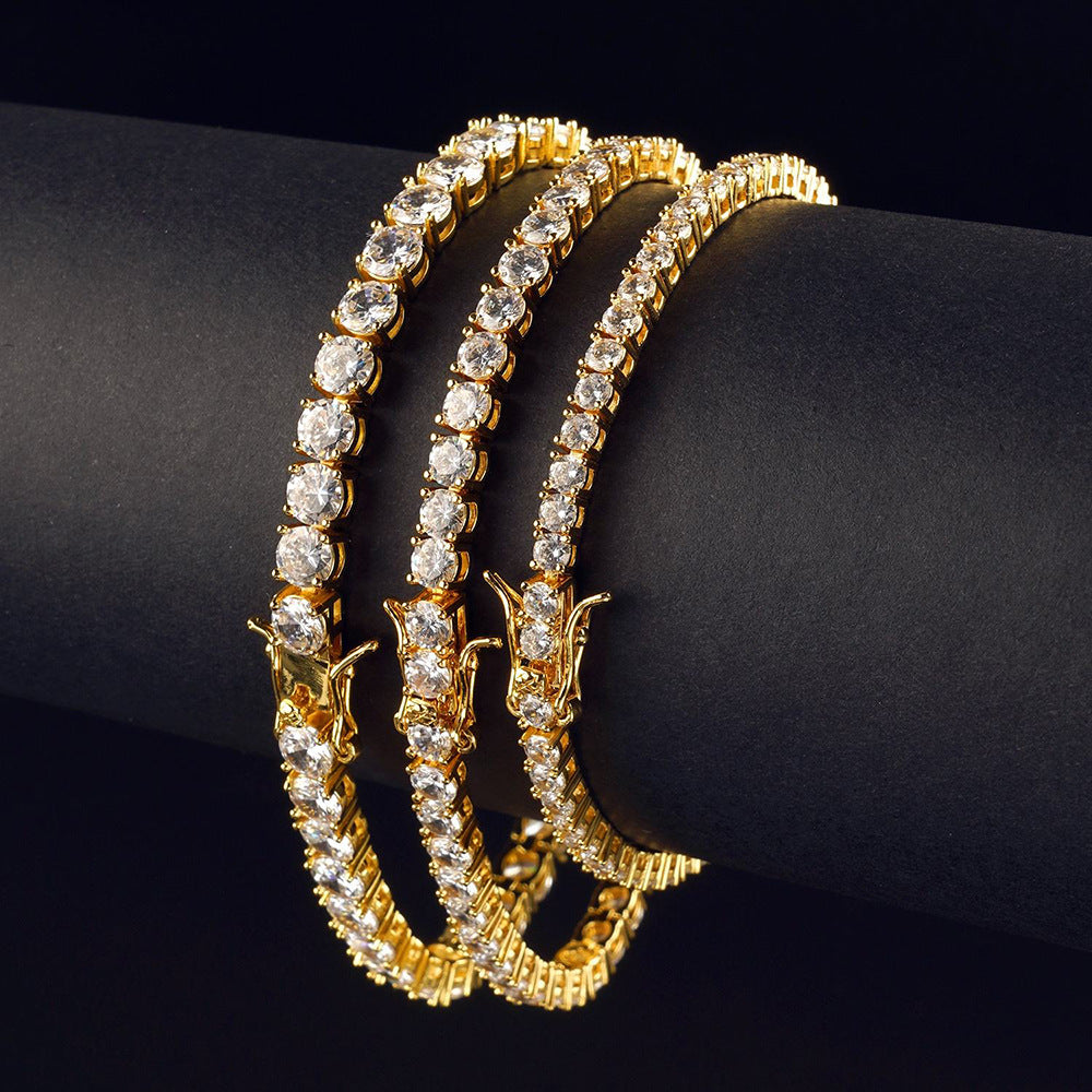 4mm Round Cut White Sapphire Tennis Bracelet-JEWELBUYS