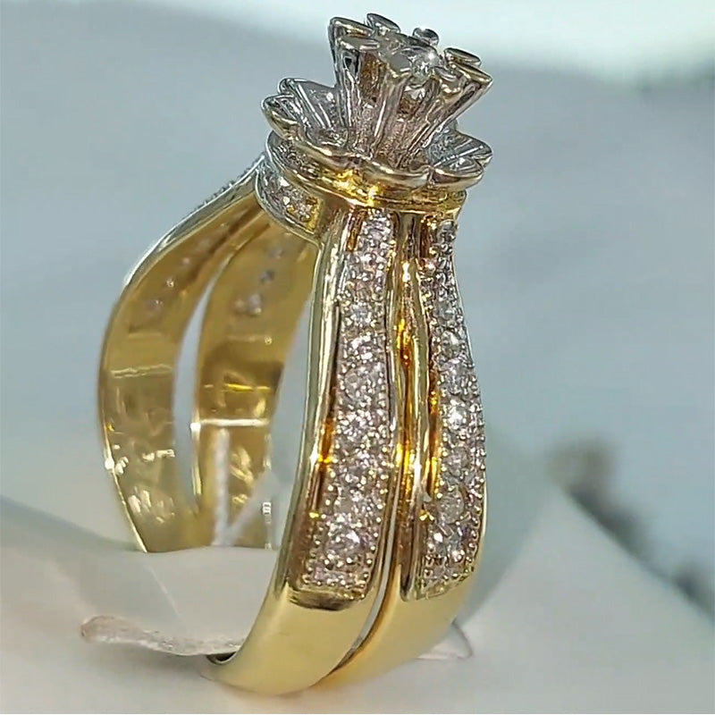 2.67ctw Round Cut White Sapphire Luxury Double Arm Engagement Ring-JEWELBUYS