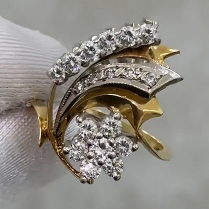 0.6Ctw Two-tone Plated Modern Sapphire Ring- JEWELBUYS