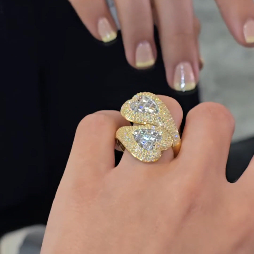 4.85ctw Baguette Sapphire Unique Design Bypass Ring-JEWELBUYS