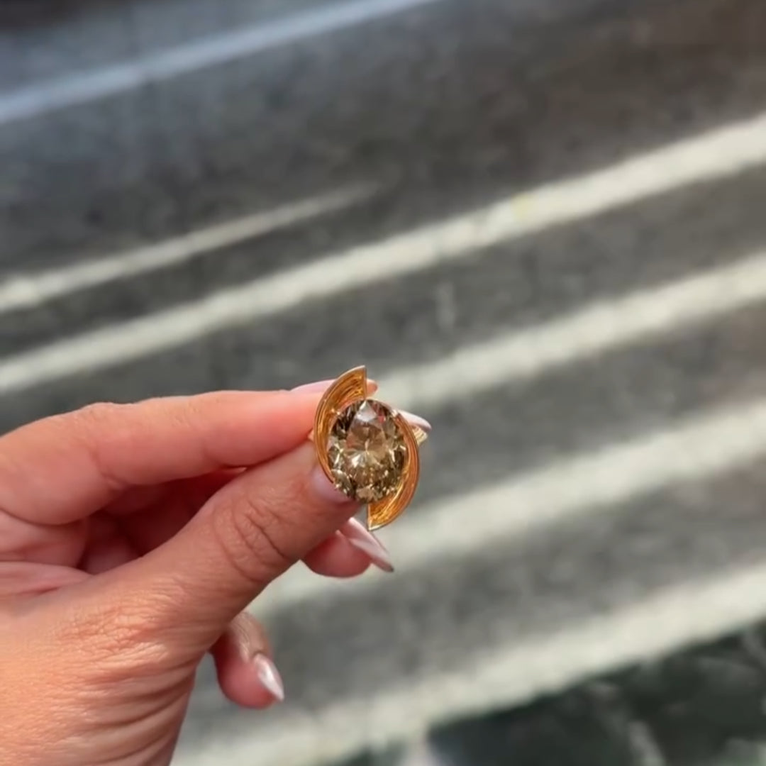 5.0ctw Oval Cut Yellow Sapphire Engagement Ring in Gold-JEWELBUYS