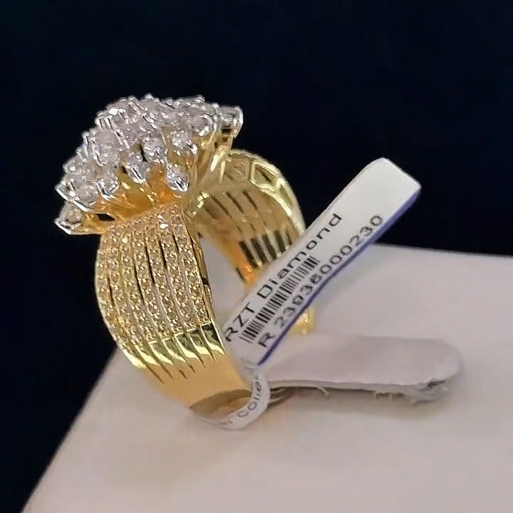 1.2Ctw White Sapphire Cluster Flower Ring-JEWELBUYS