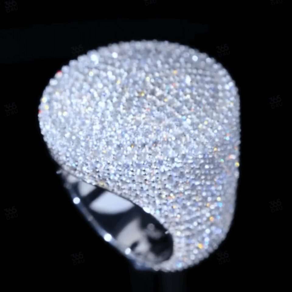 5ct Full Pavé-set Round Cut White Sapphire Championship Ring in Silver-JEWELBUYS