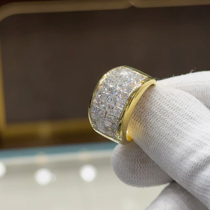 3.0 CTW Square-Cut Invisible-Set Sapphire Eternity Ring-JEWELBUYS