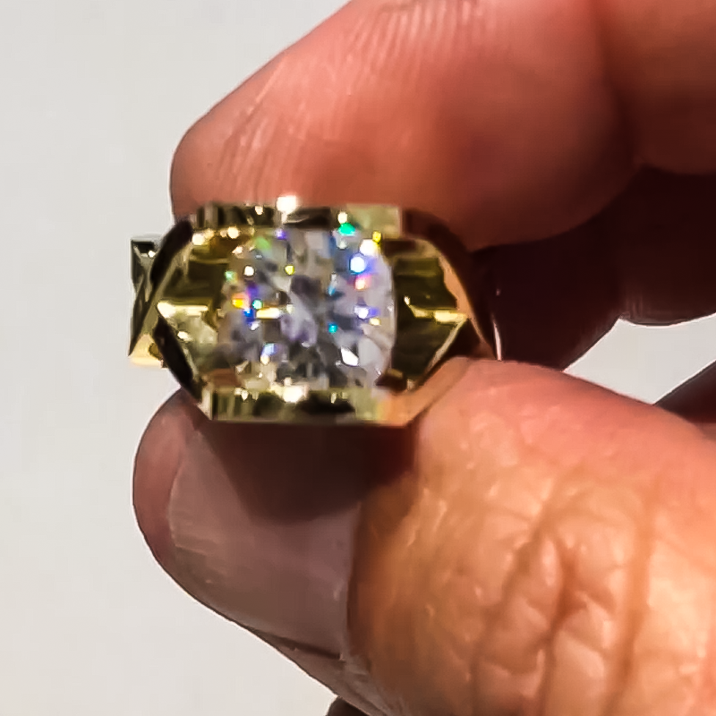 Unique 4 ctw Round Cut White Gemstone Engagement Ring for Men and Women -JEWELBUYS
