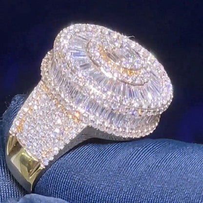 7.2ctw Baguette and Round Cut Diamond Ring - JEWELBUYS