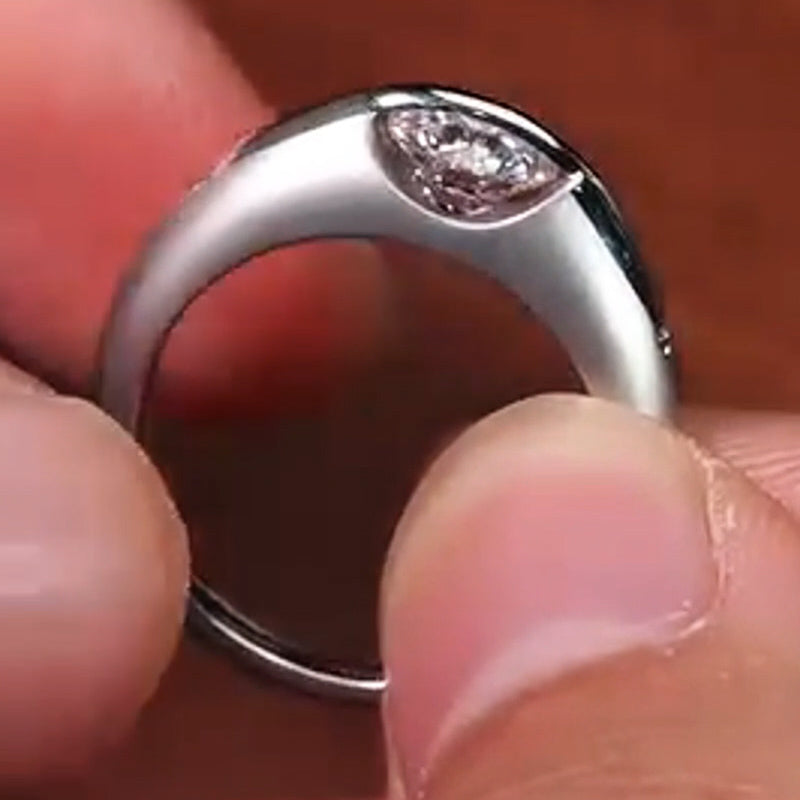 2.0ct Round White Sapphire Simple Orbit Engagement Ring-JEWELBUYS