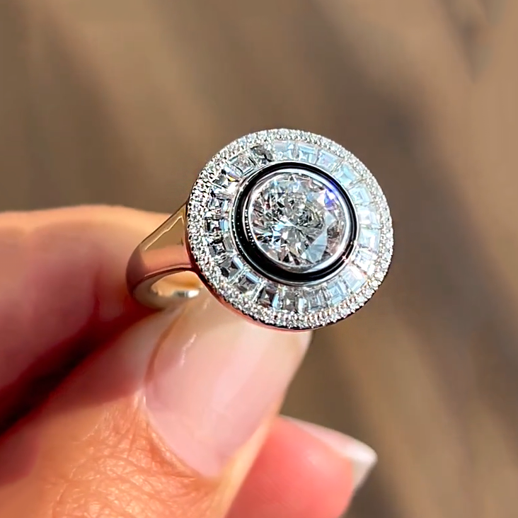 Sparkling 3ctw Round Cut White Sapphire Engagement Ring - JEWELBUYS