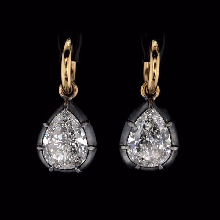 4.0Ctw Pear-Shaped Sapphire Pendant Earrings with Bezel Setting-JEWELBUYS
