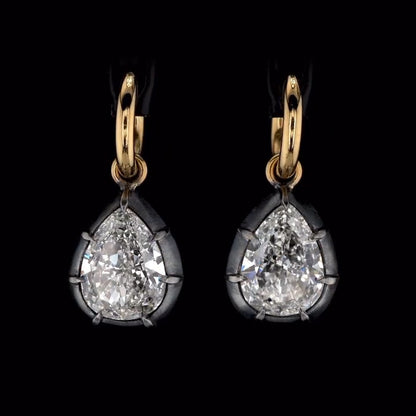 4.0Ctw Pear-Shaped Sapphire Pendant Earrings with Bezel Setting-JEWELBUYS