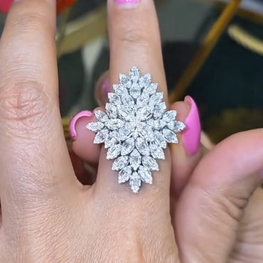 3.71Ctw Baguette Cut Sapphire Cluster Ring-JEWELBUYS