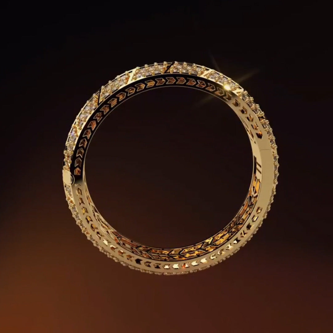 6.37ctw Round Sapphires Bold Iconic Design Bracelet-JEWELBUYS