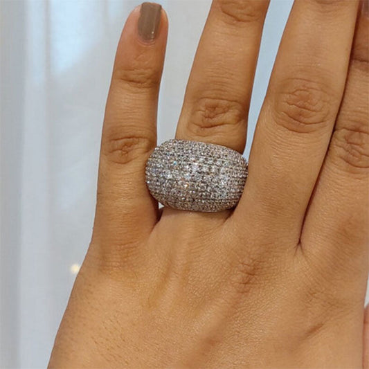 Diamond Cluster Dome Ring - JEWELBUYS