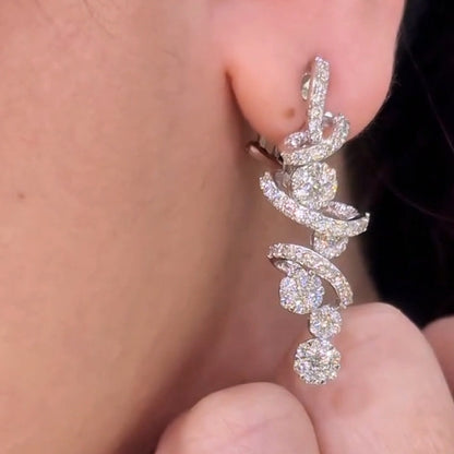 2.0ctw Exquisite Spiral Sapphire Dangle Earrings And Ring-JEWELBUYS