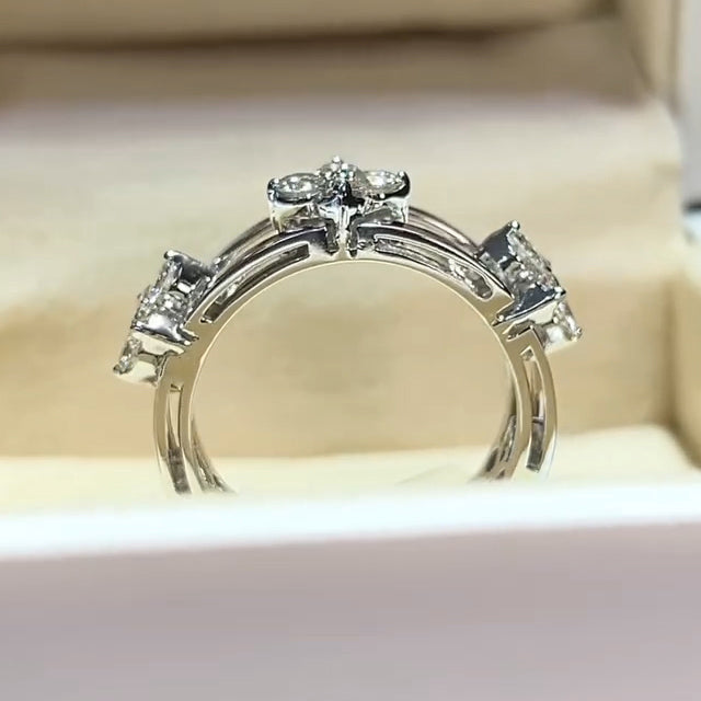 1ctw Round Cut Open Frame Gemstone Ring -JEWELBUYS
