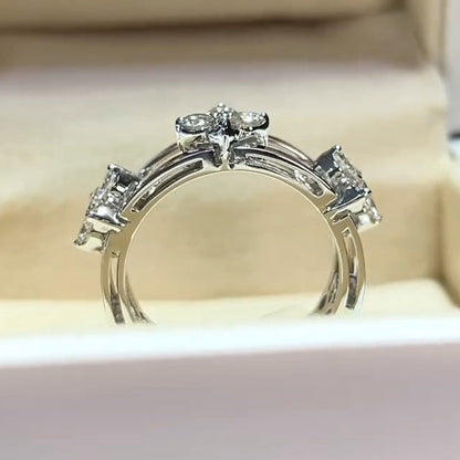 1ctw Round Cut Open Frame Gemstone Ring -JEWELBUYS