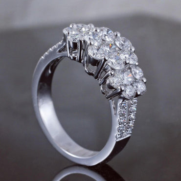 2.5ct Round Cut White Sapphire Engagement Ring-JEWELBUYS