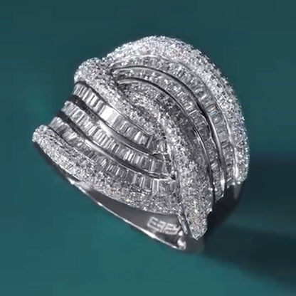 3.0Ctw dazzling sapphire crossover ring - JEWELBUYS