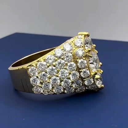 5.0Ctw Round Cut Sapphire Full-Set Engagement Ring- JEWELBUYS