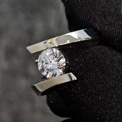 2.0ct Classic Solitaire Unique Set Gemstone Ring -JEWELBUYS