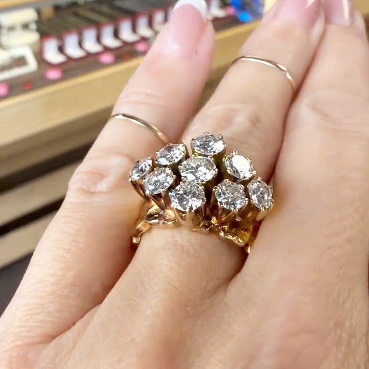 3.0Ctw Retro-Style Sapphire Engagement Ring-JEWELBUYS