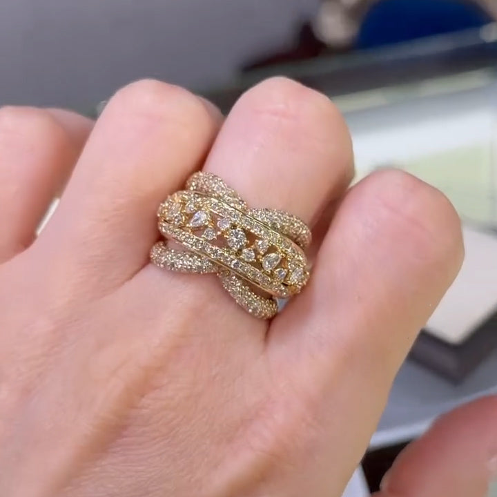 3.0Ctw Pear-shaped Round Sapphire Gold Ring-JEWELBUYS