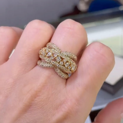 3.0Ctw Pear-shaped Round Sapphire Gold Ring-JEWELBUYS