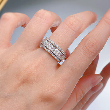 3 ctw White Sapphire Round Cut Full Set Swivel Ring - JEWELBUYS