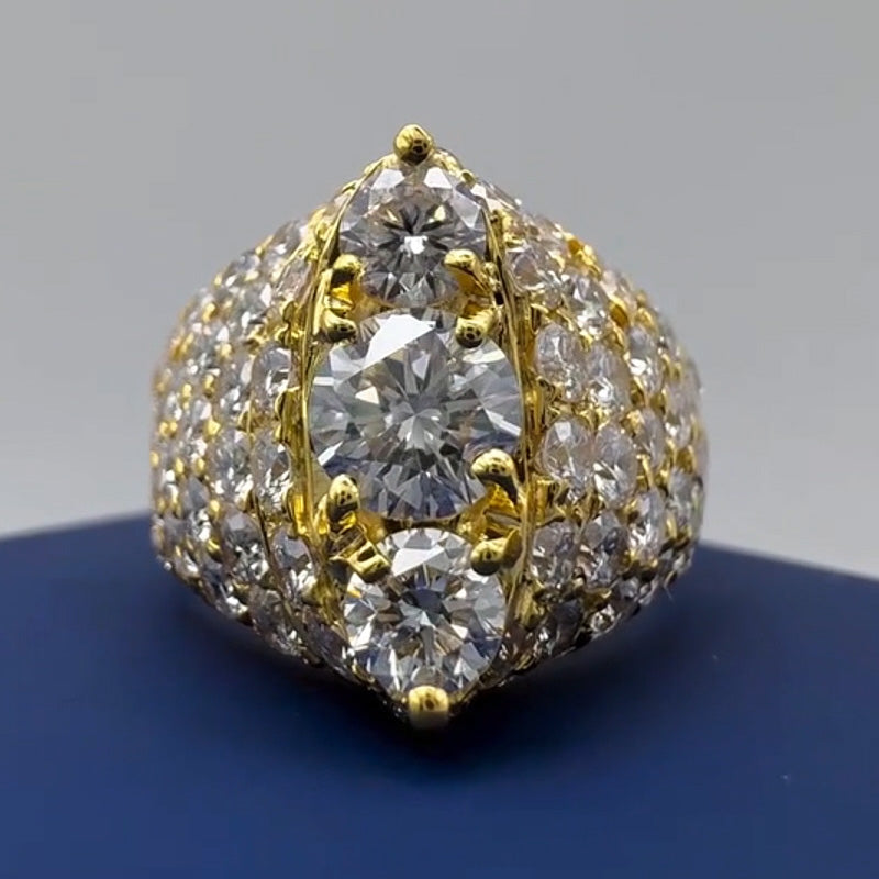 5.0Ctw Round Cut Sapphire Full-Set Engagement Ring- JEWELBUYS