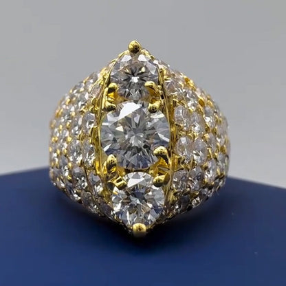 5.0Ctw Round Cut Sapphire Full-Set Engagement Ring- JEWELBUYS