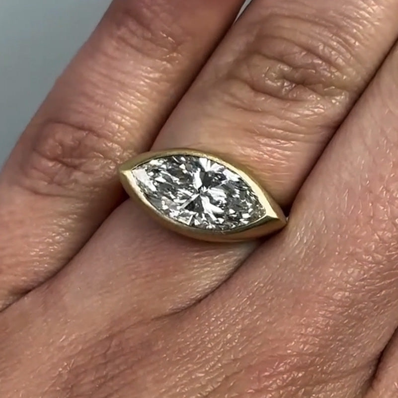 3.0Ct Marquis Sapphire Chunky Ring-JEWELBUYS