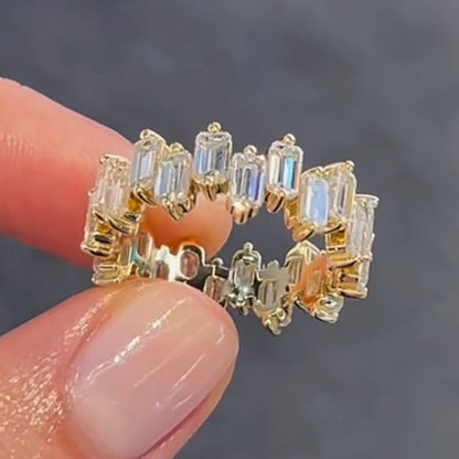 1.5ctw Baguette Cut Gear Array Eternity Ring-JEWELBUYS