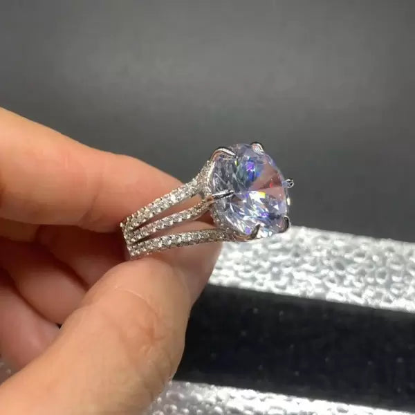 12ct Round Cut White Sapphire New York Custom Engagement Ring-JEWELBUYS