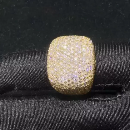 9ctw Pave Round Cut White Sapphire Large Dome Diamond Ring-JEWELBUYS