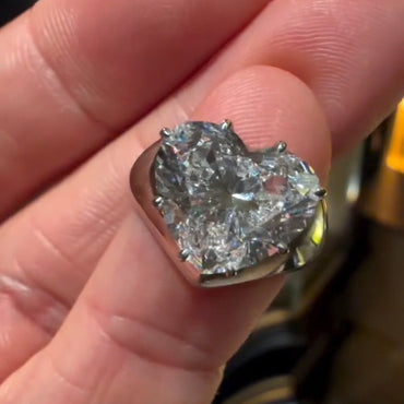 6.0Ct heart-shaped white sapphire engagement ring- JEWELBUYS