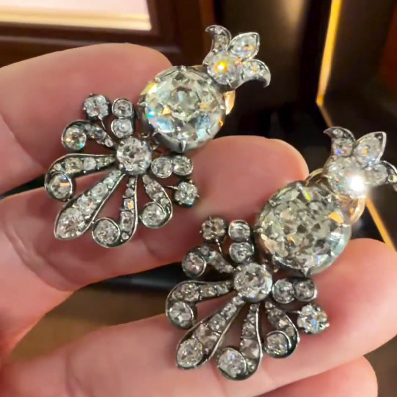 6.0Ctw Vintage Cushion-Cut Retro Sapphire Stud Earrings-JEWELBUYS