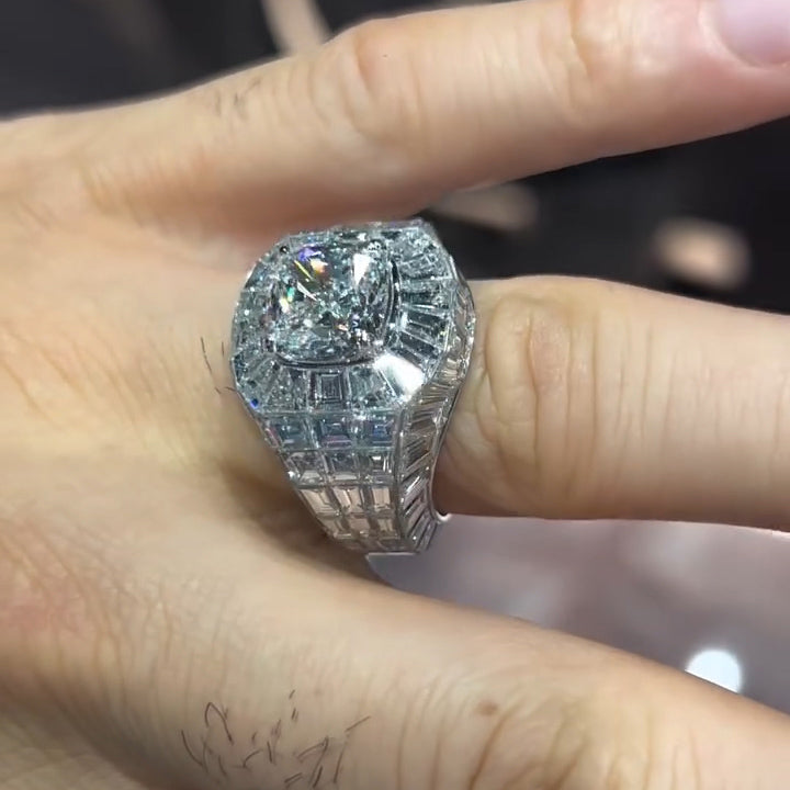 6ct Multi-Layered Hip Hop Gemstone Ring -JEWELBUYS