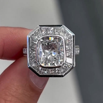 Elegant 4.13ct Radiant Cut Diamond Engagement Ring - JEWELBUYS
