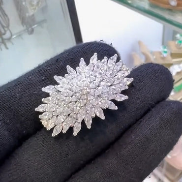 4.02Ctw Marquis Gem Cluster Ring-JEWELBUYS