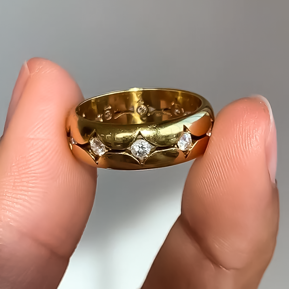 Vintage 1 ctw Round Cut White Gemstone Ring -JEWELBUYS