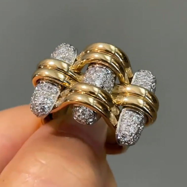 3ctw White Sapphire Round Cut Trio Ring - JEWELBUYS